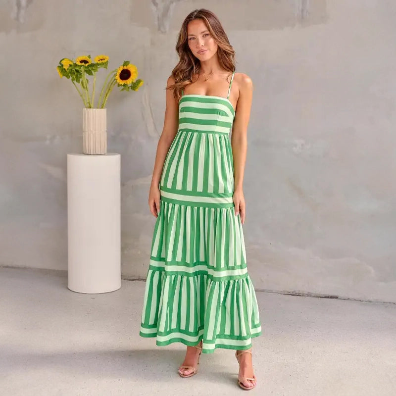 Robe Maxi à Rayures