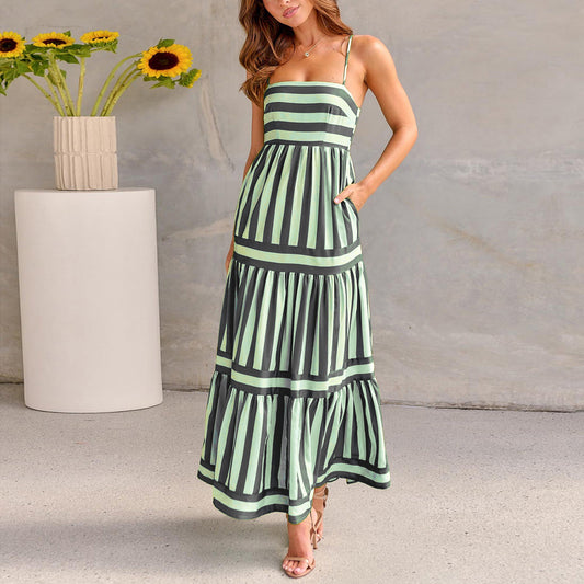 Robe Maxi à Rayures